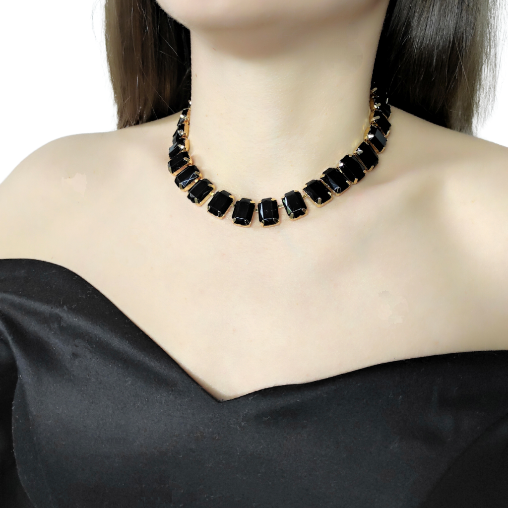 colier cu strasuri BLACK LOVER