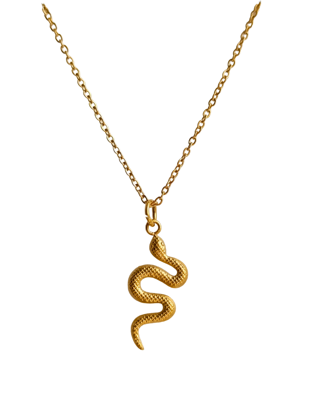 colier SNAKE placat cu aur 18K - colier subțire cu pandantiv șarpe
