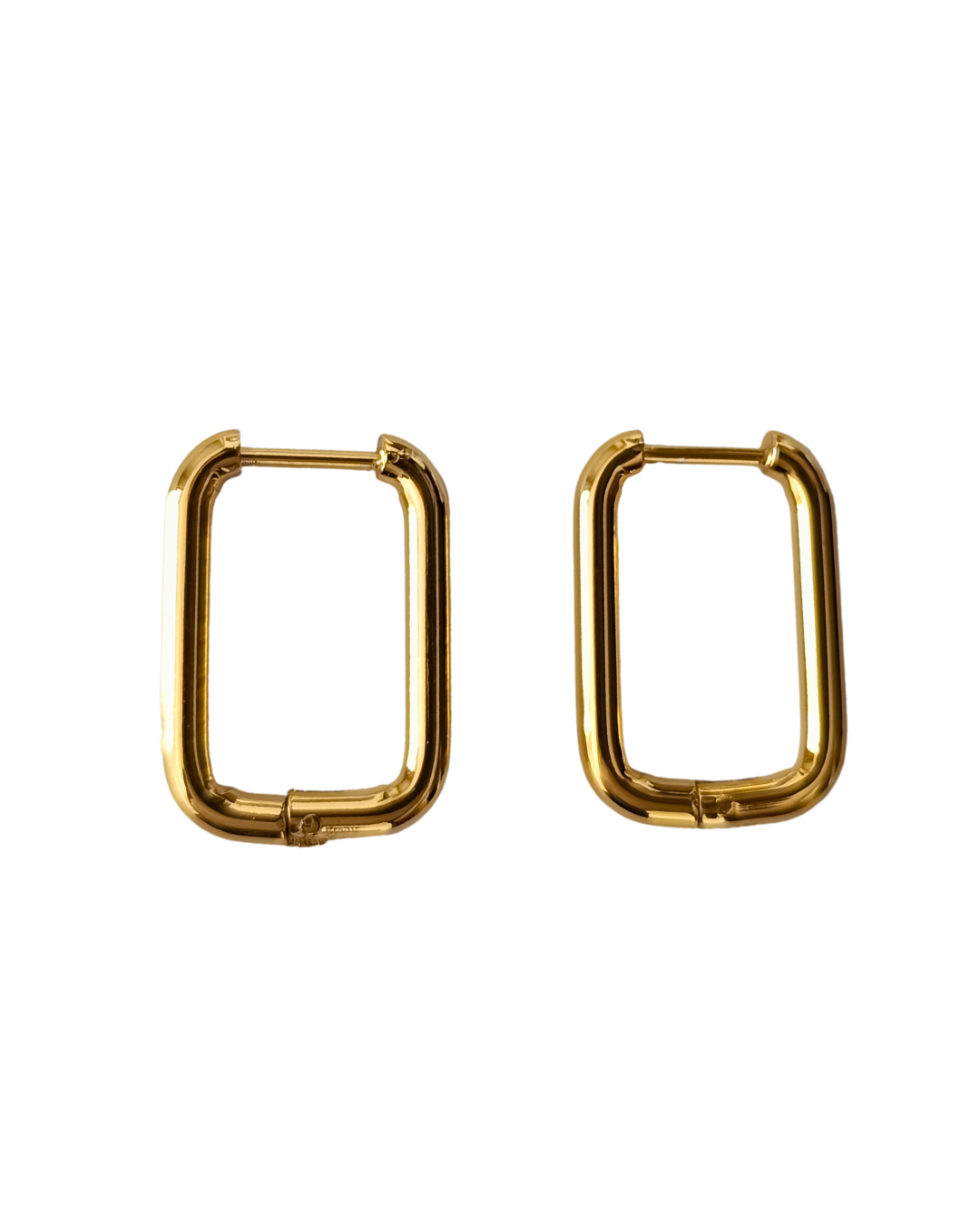 Valentina - cercei minimaliști dreptunghiulari placați aur 18K