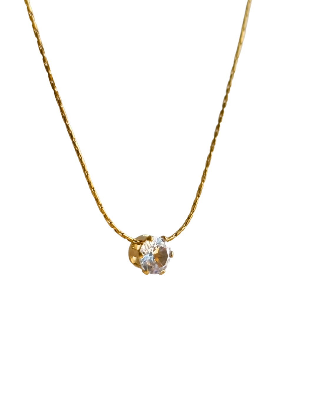 Edira - colier placat cu aur 18K cu pandativ stras zirconia