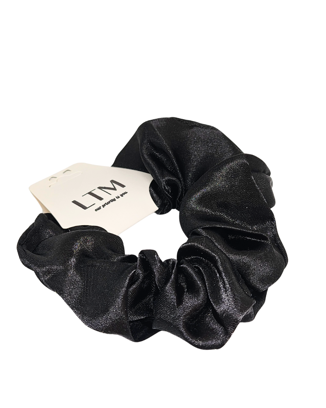 Elastic păr large, satin, negru