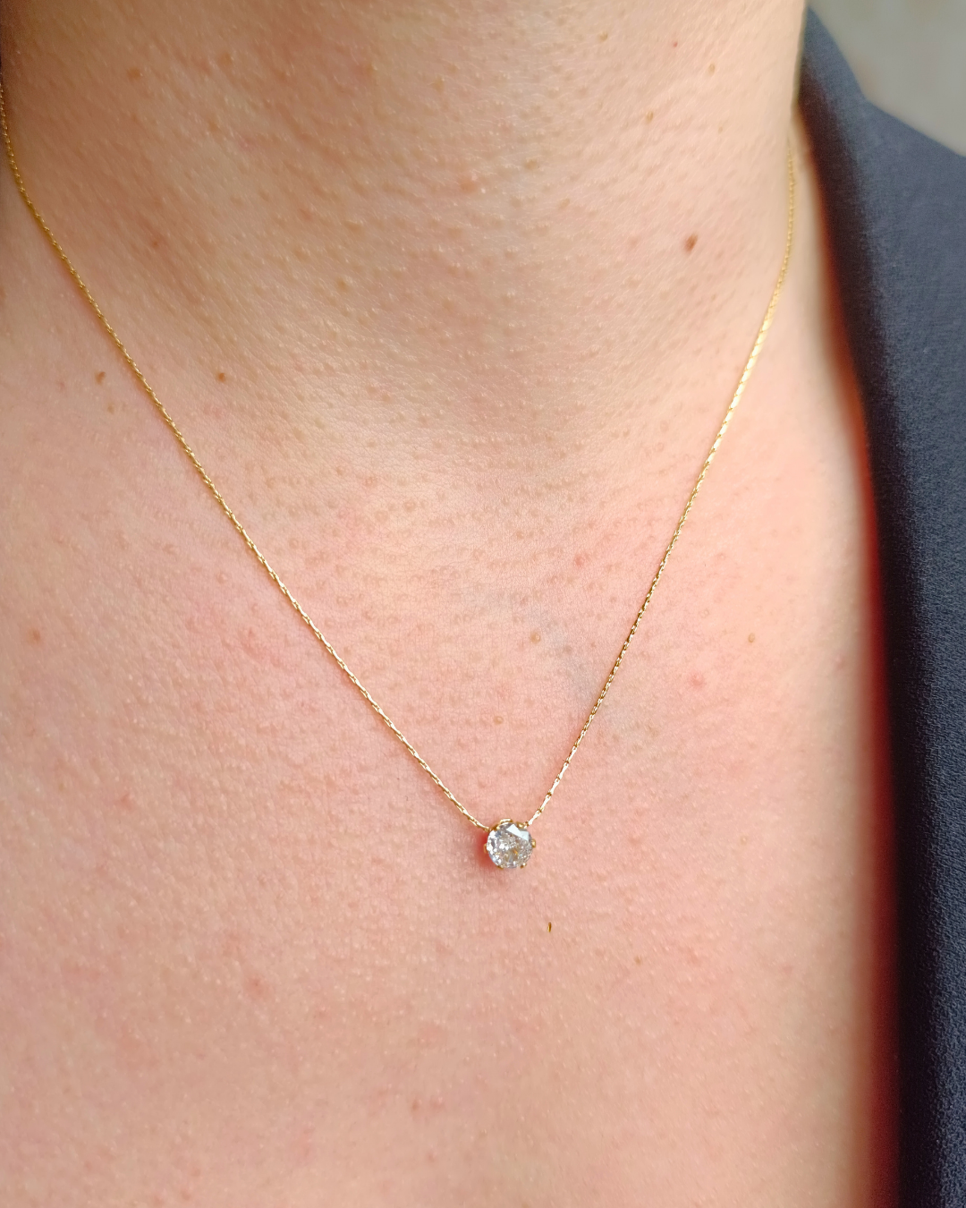 Edira - colier placat cu aur 18K cu pandativ stras zirconia
