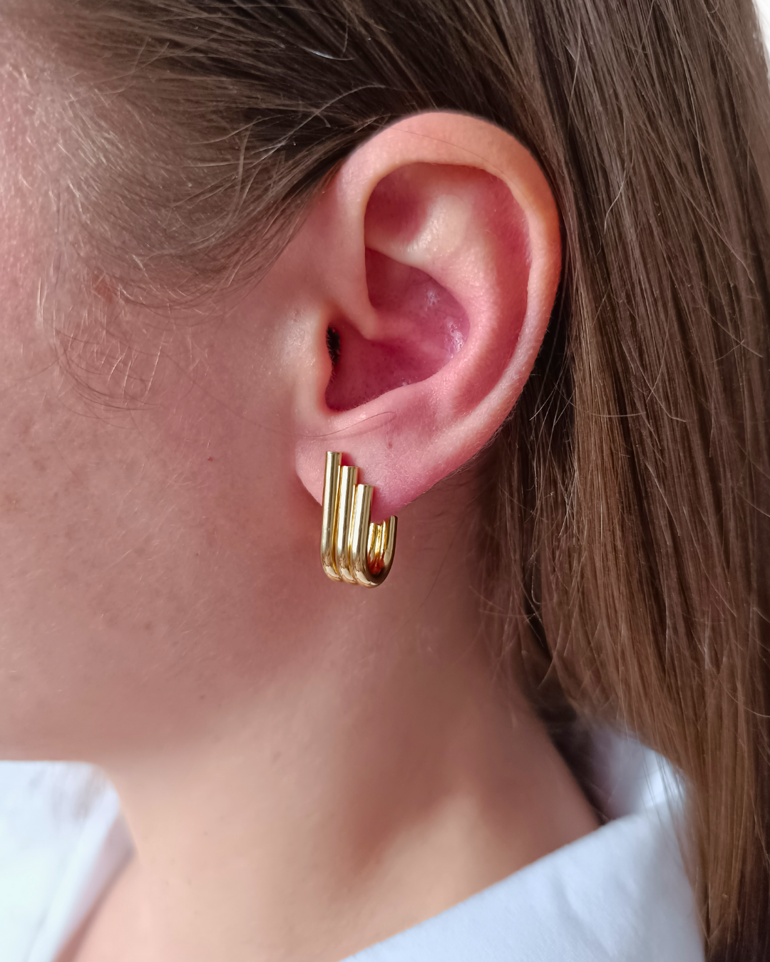 Briana - cercei minimaliști, placați aur 18K