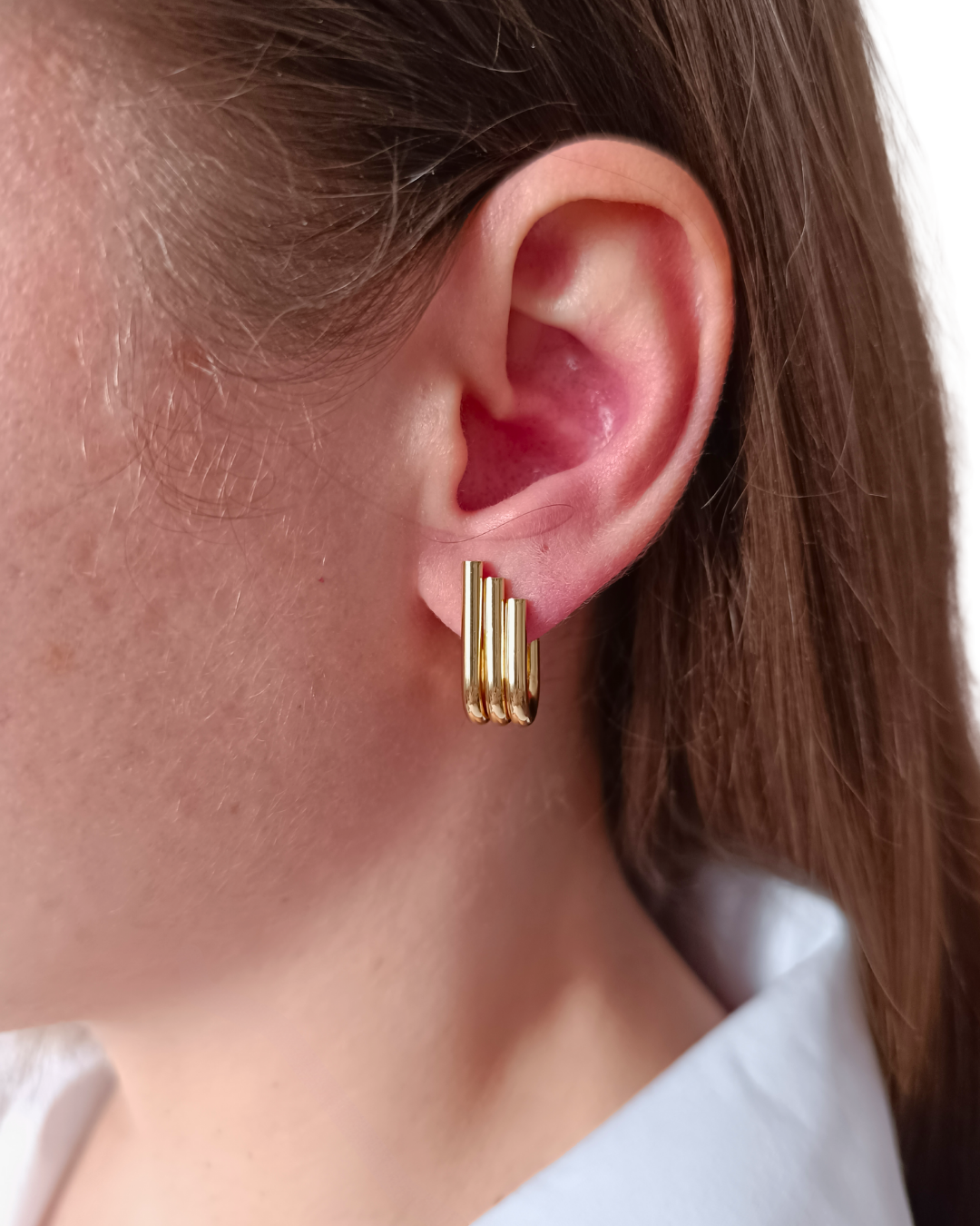 Briana - cercei minimaliști, placați aur 18K
