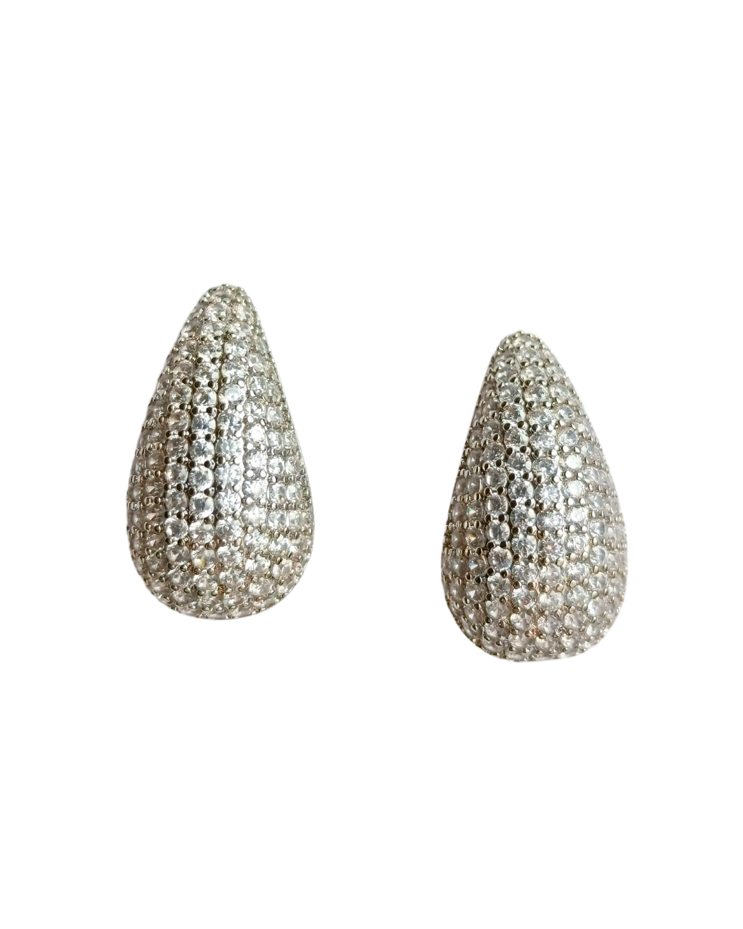 Gabriella - cercei lacrimă cu strasuri zirconia, placați aur 18K