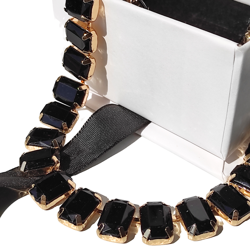 colier cu strasuri BLACK LOVER