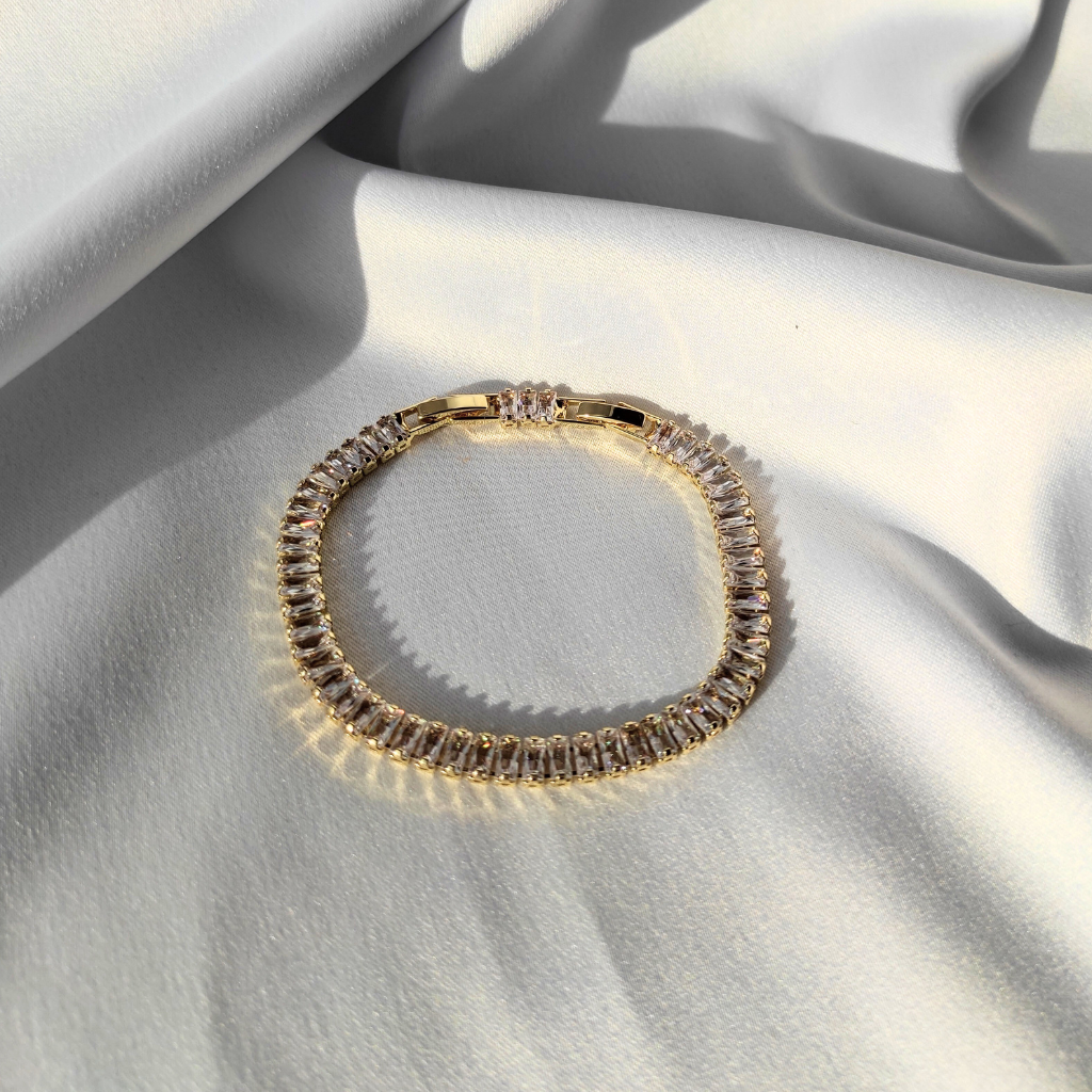 brățară ABIGAIL placată cu aur 18K și strasuri zirconia