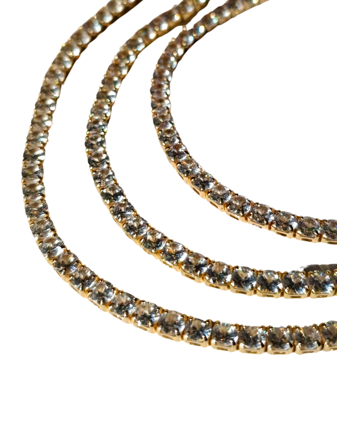colier tennis KIRRA placat aur 18K și strasuri zirconia