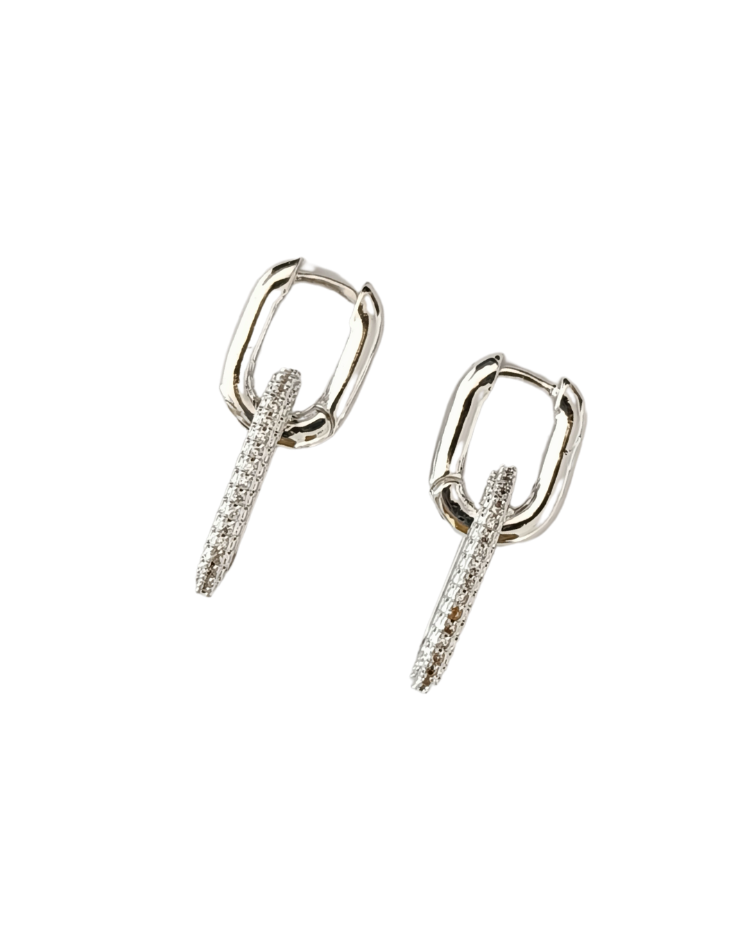cercei MARVELLOUS link, detașabili, cu strasuri zirconia cubice, placați aur 18K