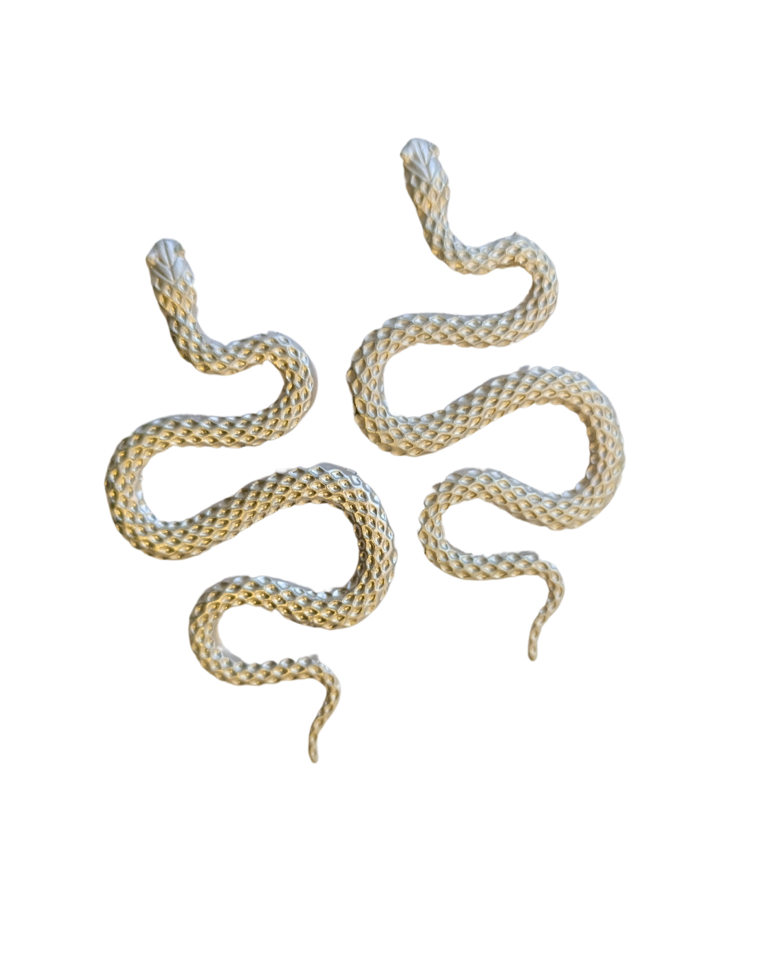 cercei SNAKES - cercei șarpe, argintii, texturați