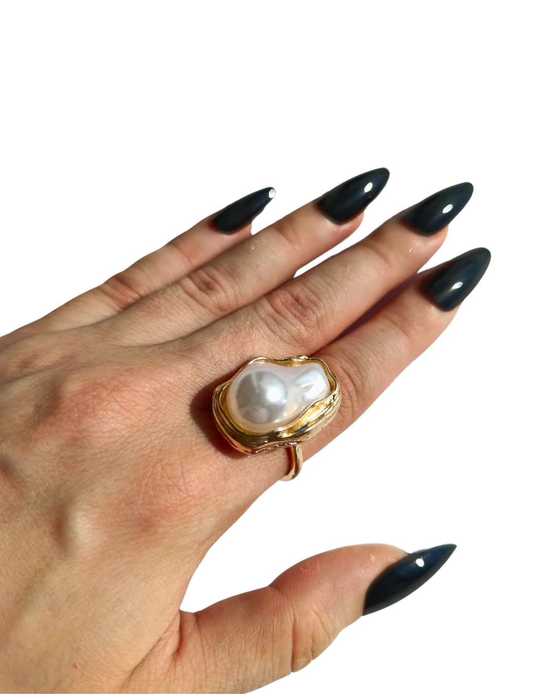 Inel supradimensionat Elysia placat cu aur 18K