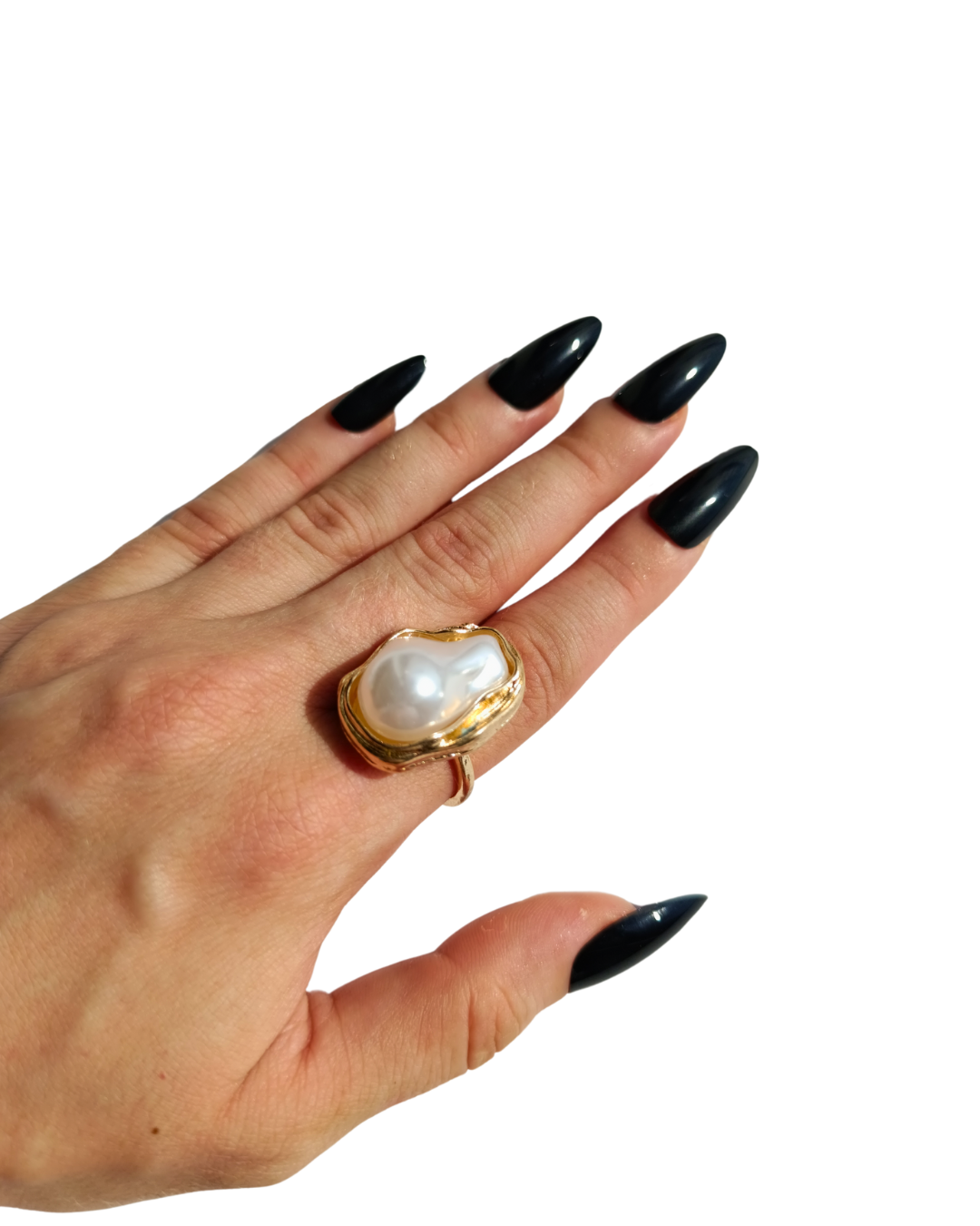Inel supradimensionat Elysia placat cu aur 18K