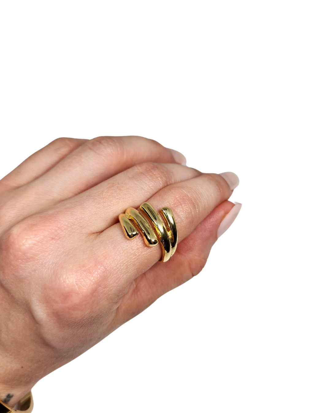 inel Fusion placat cu aur 18K, reglabil