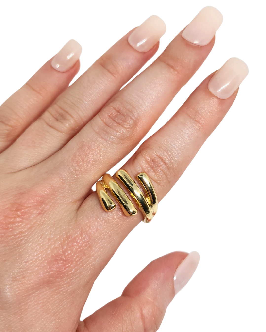 inel Fusion placat cu aur 18K, reglabil