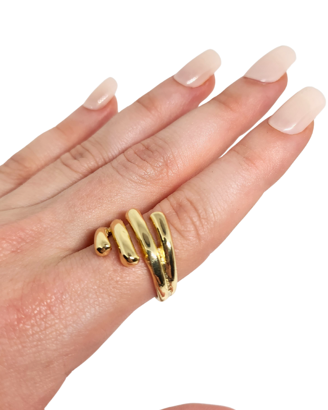 inel Fusion placat cu aur 18K, reglabil