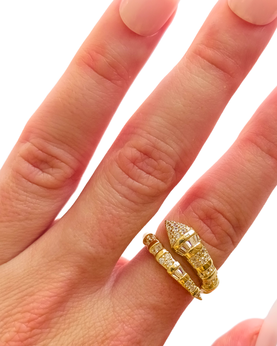 inel Nova placat cu aur 18K, strasuri zirconiu