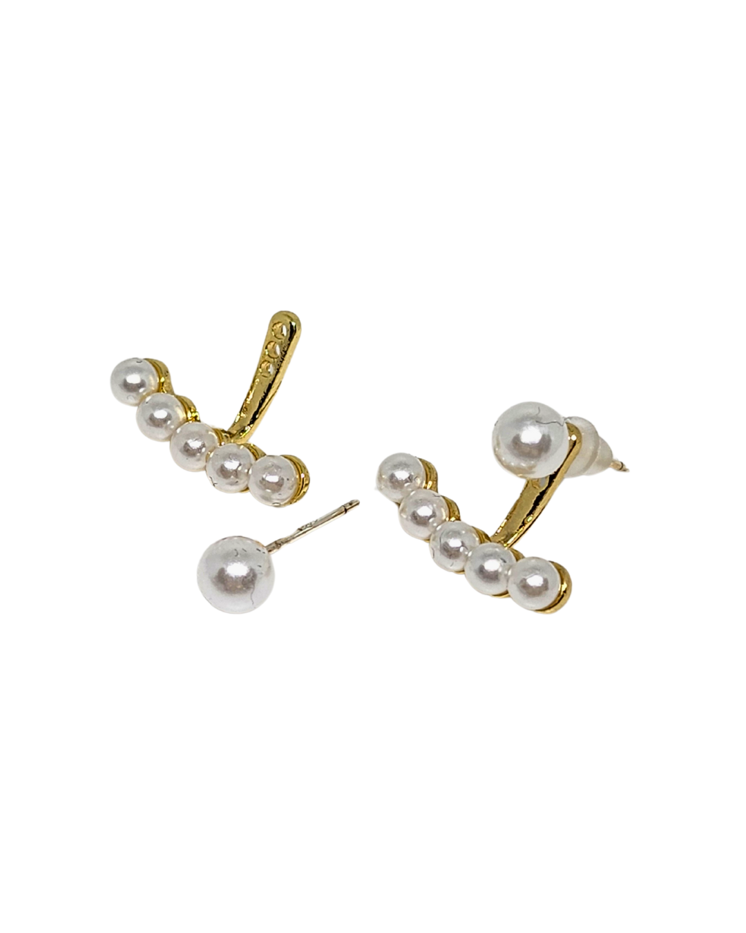 cercei Pearlita placați aur 18K, cu extensie detașabilă