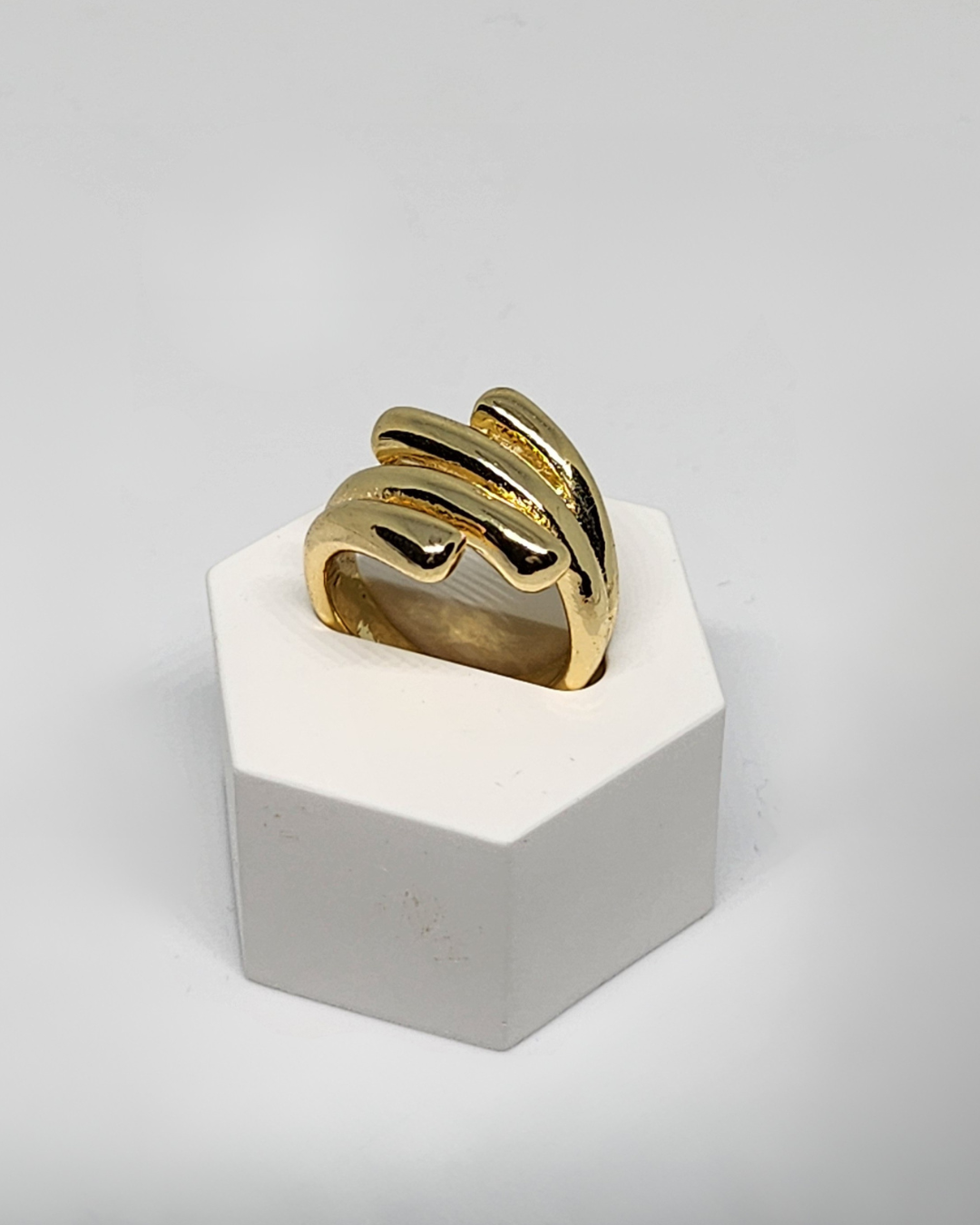 inel Fusion placat cu aur 18K, reglabil