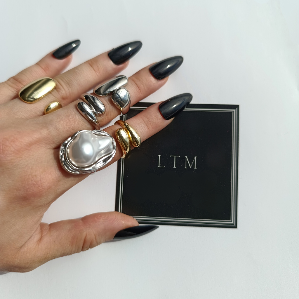 Inel supradimensionat Elysia placat cu aur 18K