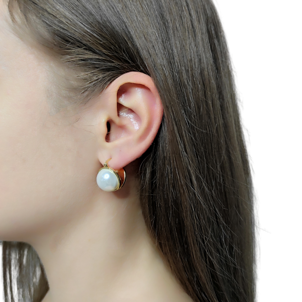 cercei TIMELESS perle naturale, placați cu aur 18K