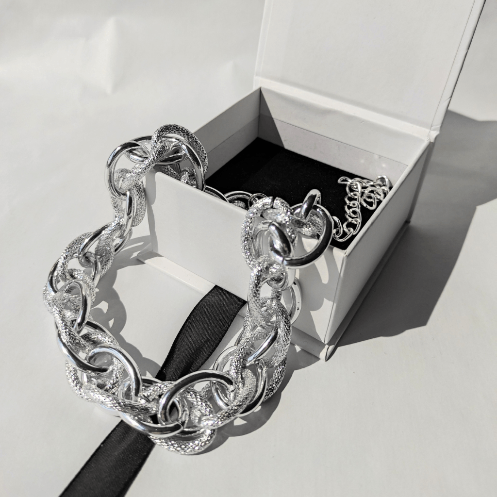 colier CARPE DIEM cu zale argintii, texturate - Necklaces