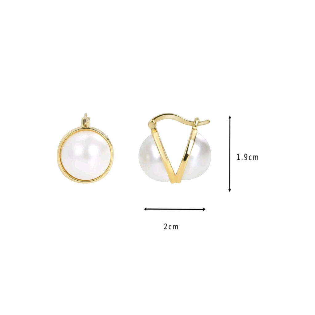 cercei TIMELESS perle naturale, placați cu aur 18K