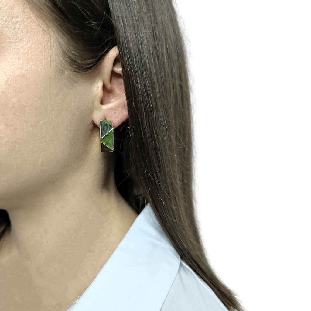 cercei REGAL GREEN - cercei verzi, geometrici
