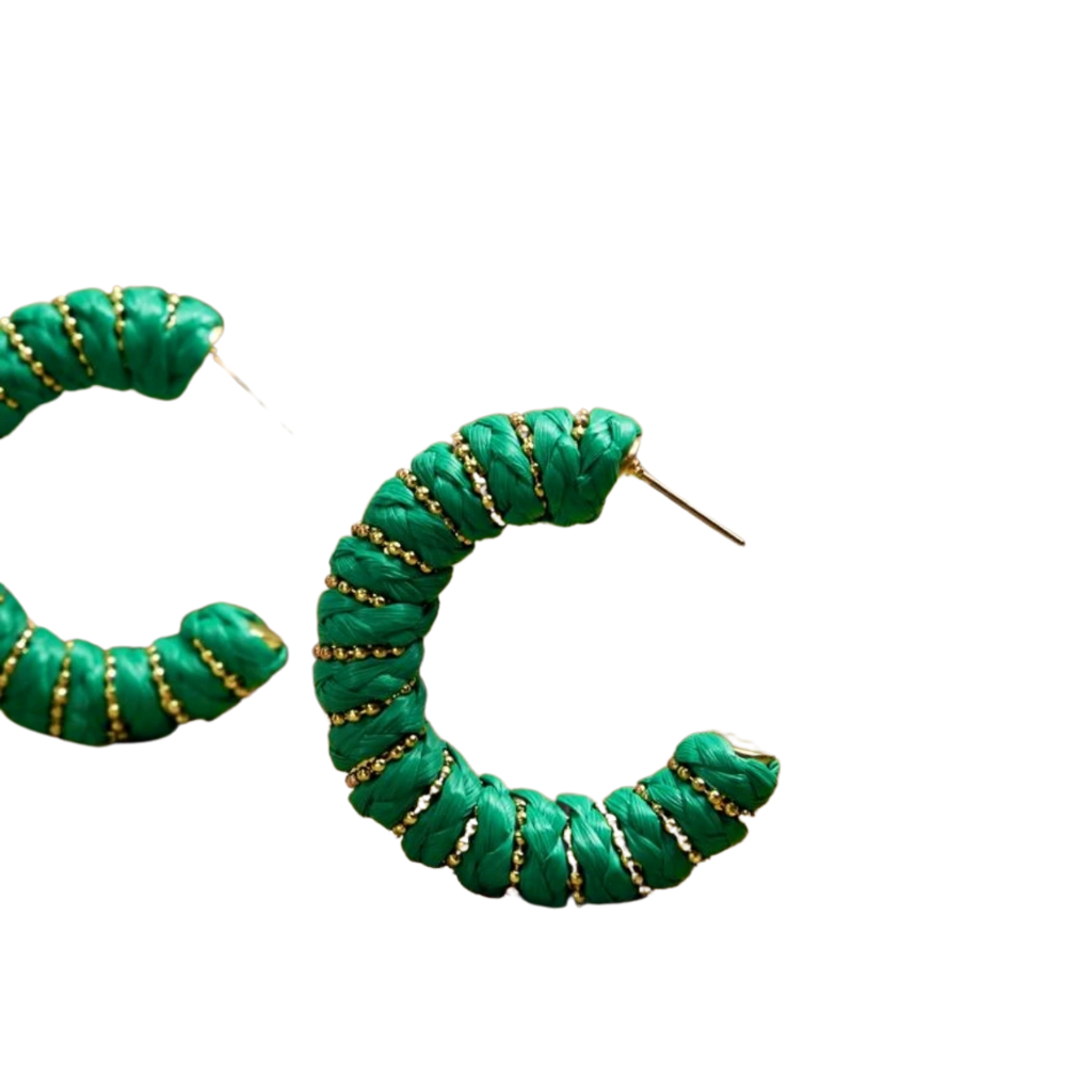 cercei GREEN LOVER rotunzi, verzi, înveliți cu un fir subțire auriu , cercei verzi cu auriu, bijuterii ltm, ltmshop, magazin online de bijuterii