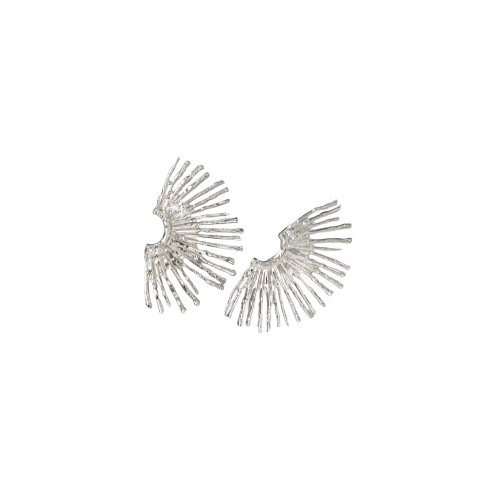 cercei WINGS - cercei argintii, cu aspect de aripi - Earrings