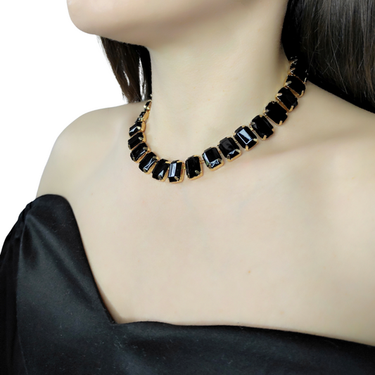 colier cu strasuri BLACK LOVER