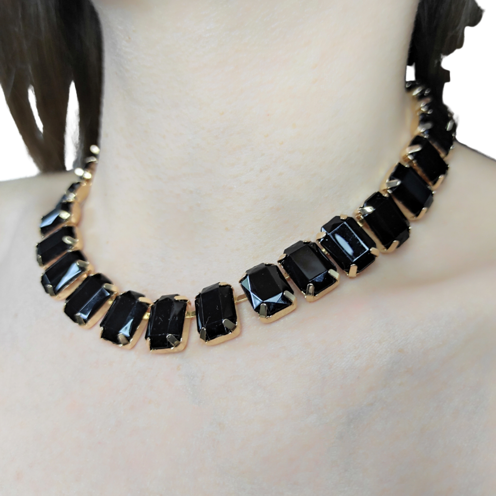 colier cu strasuri BLACK LOVER