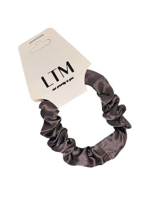Elastic păr, satin, gri închis