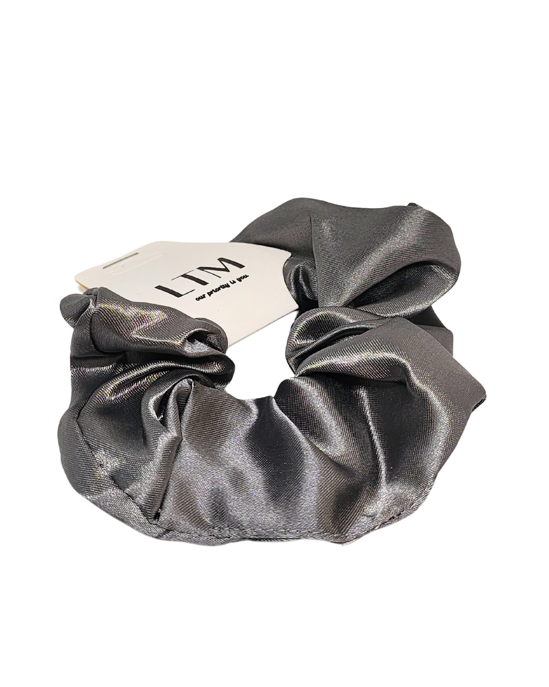 Elastic păr large, satin, gri închis