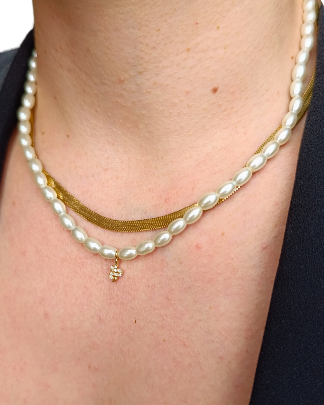 colier minimalist Amara placat cu aur 18K