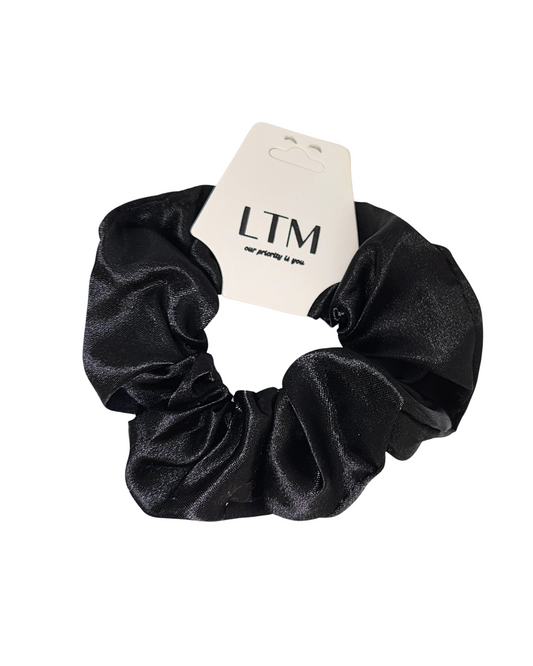 Elastic păr large, satin, negru