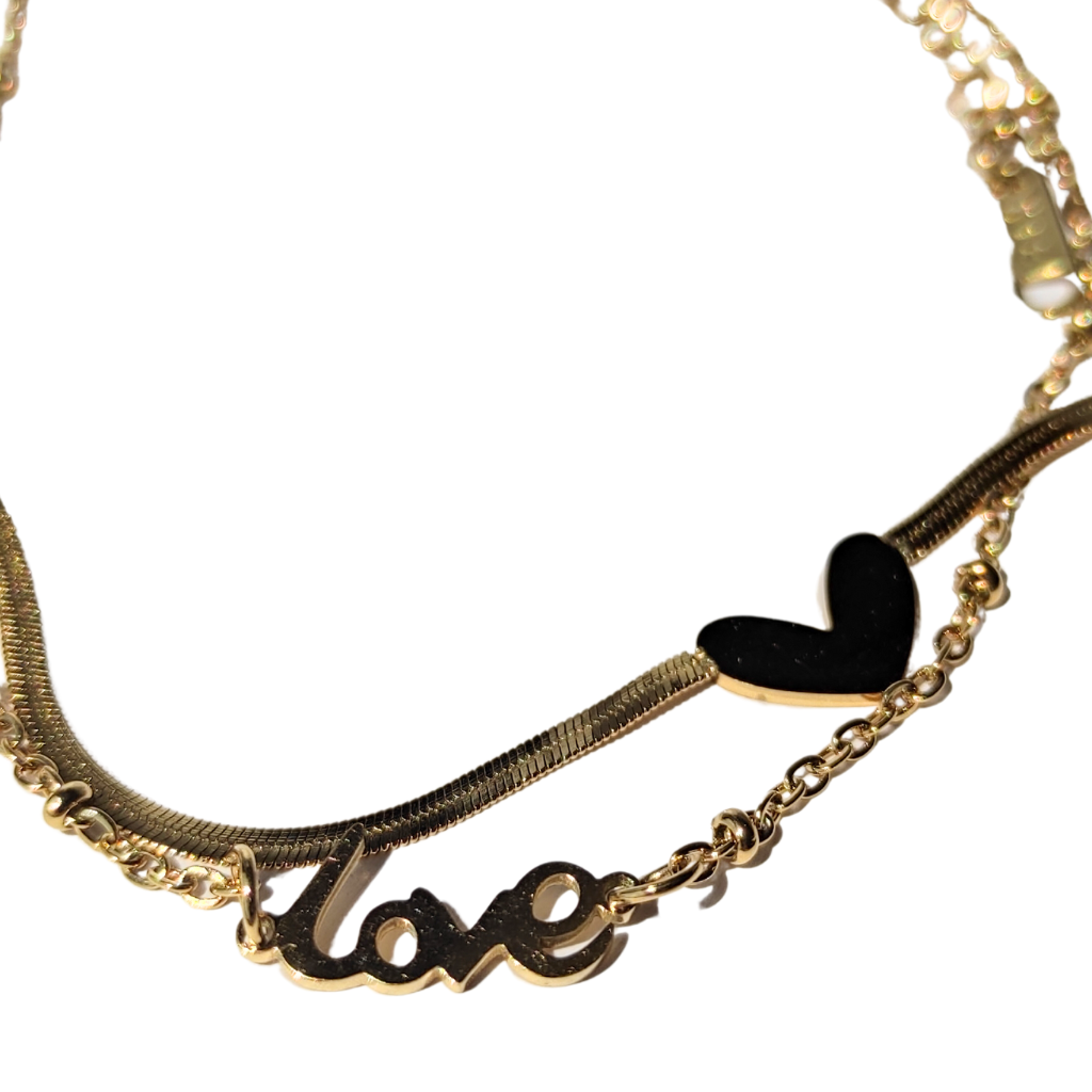 brățară de picior LOVE placată aur 18K