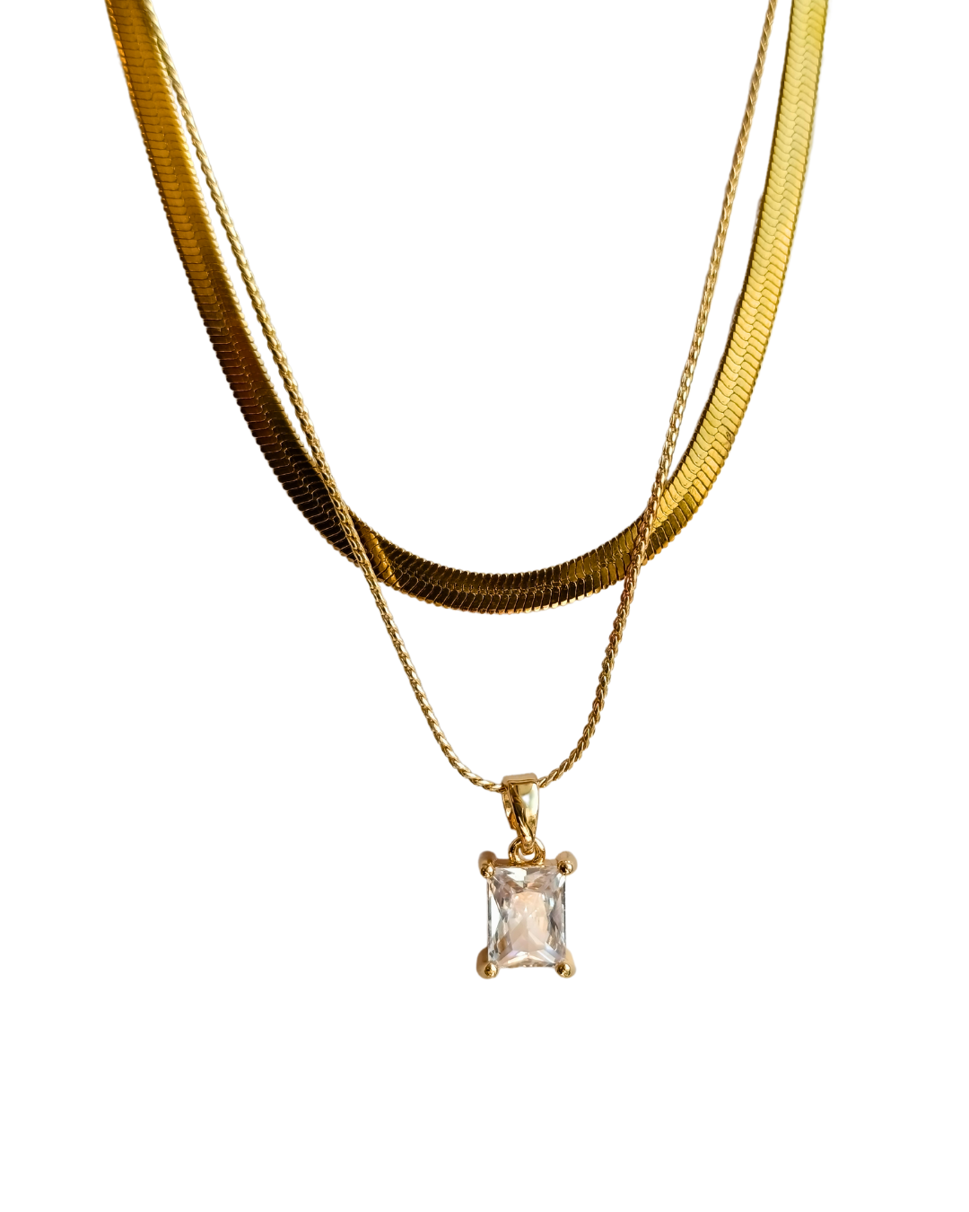 set coliere Lora placat cu aur 18K, pandantiv zirconiu