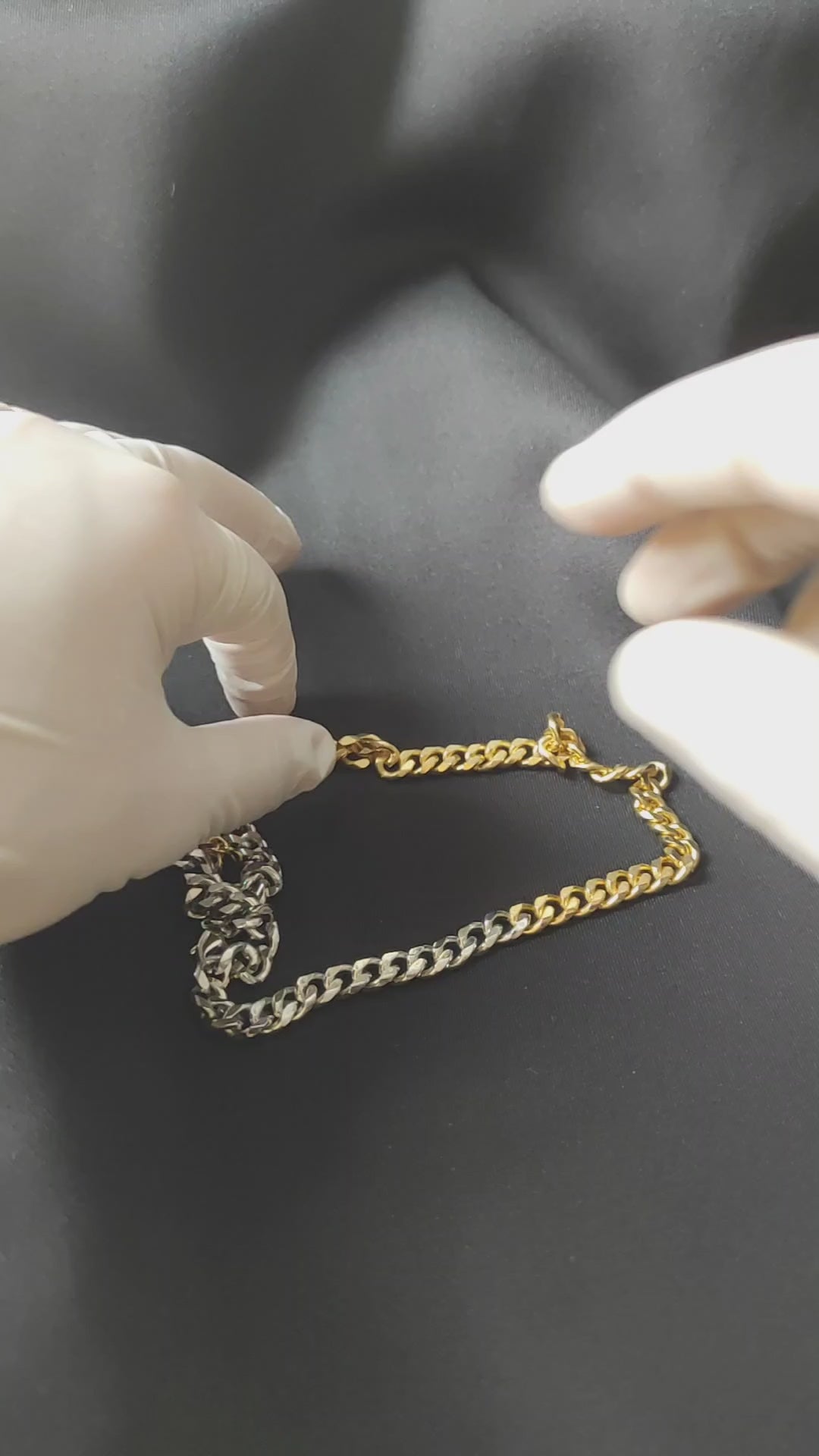 colier HALF ME HALF YOU placat cu aur 18K - colier cuban din două culori