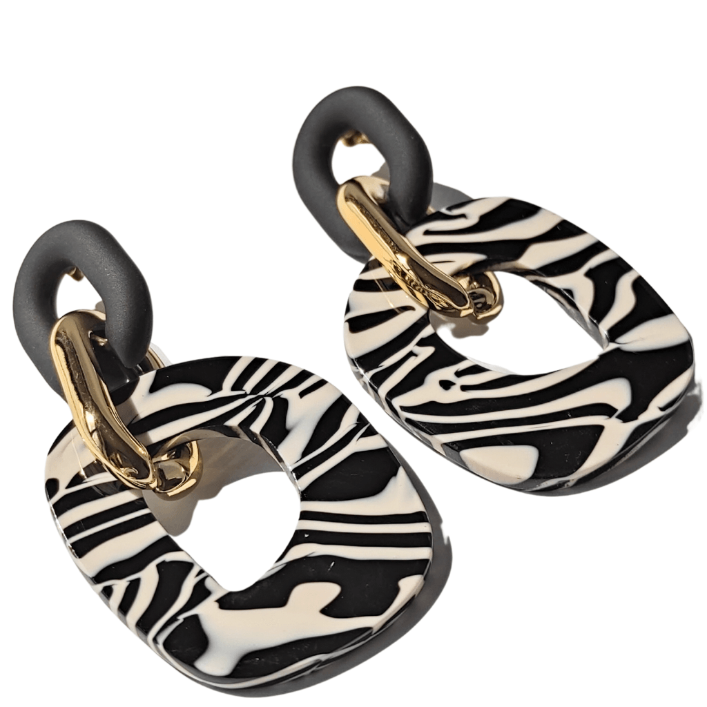 cercei MISTERIOUS lungi, cu print zebră - Earrings