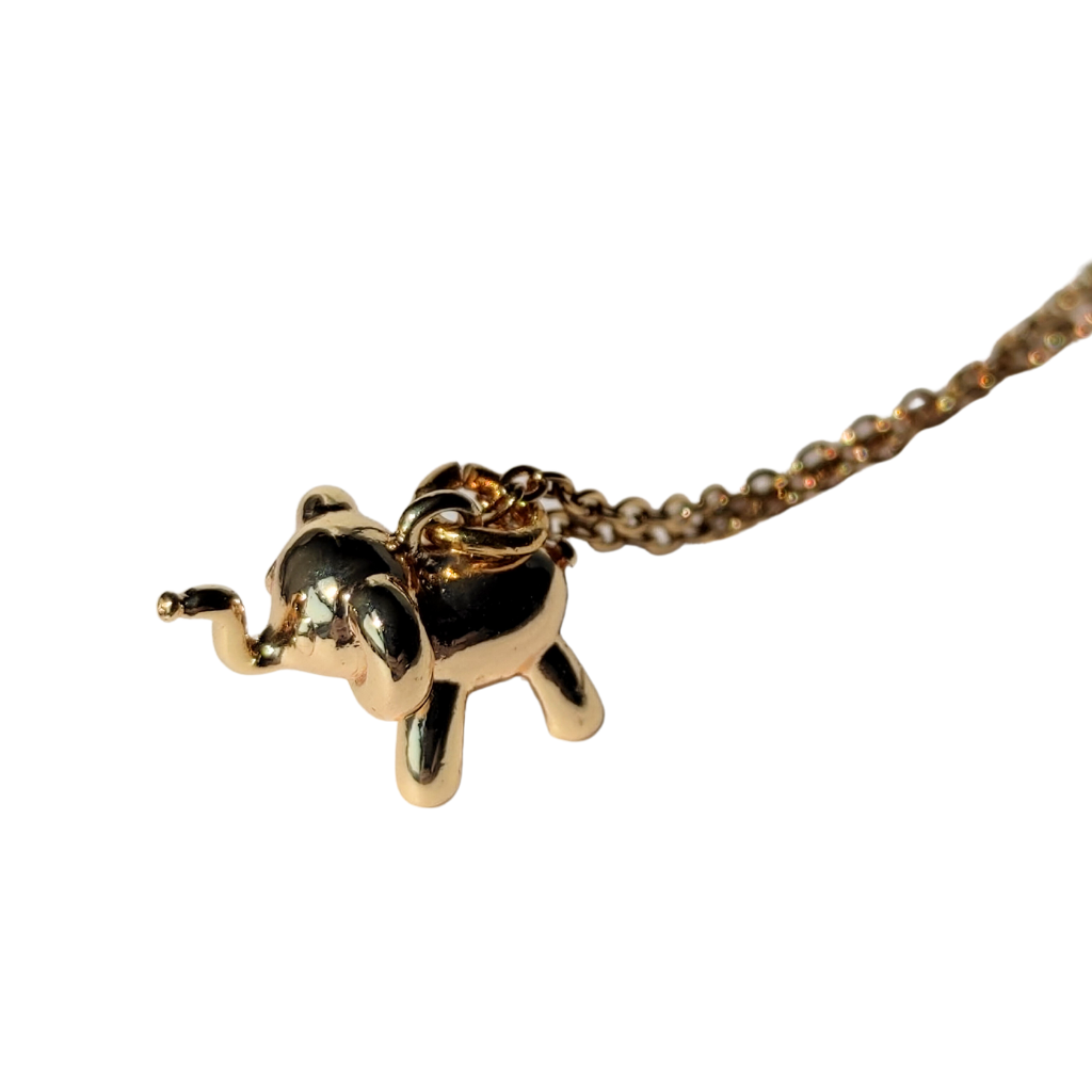 colier LUCKY ELEPHANT placat cu aur 18k cu pandantiv elefant