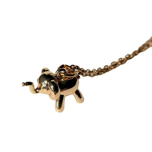 colier LUCKY ELEPHANT placat cu aur 18k cu pandantiv elefant