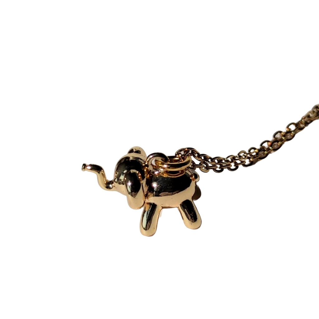 colier LUCKY ELEPHANT placat cu aur 18k cu pandantiv elefant