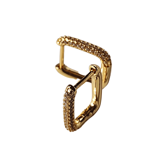 cercei FEMINITY placați cu aur 18K cu strasuri zirconia albe - Earrings