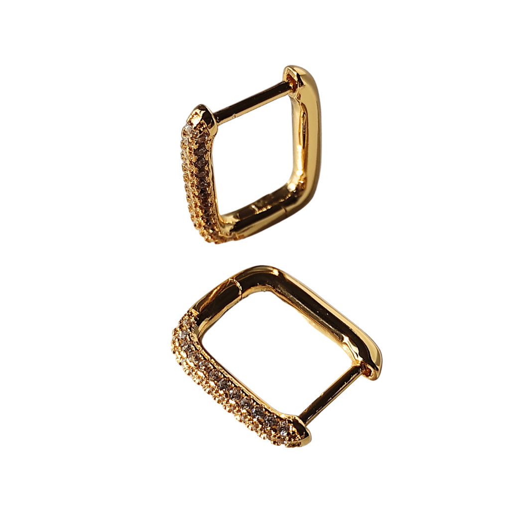 cercei FEMINITY placați cu aur 18K cu strasuri zirconia albe - Earrings
