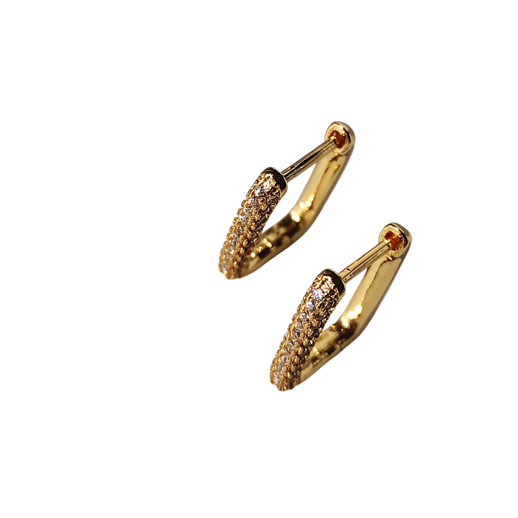 cercei FEMINITY placați cu aur 18K cu strasuri zirconia albe - Earrings
