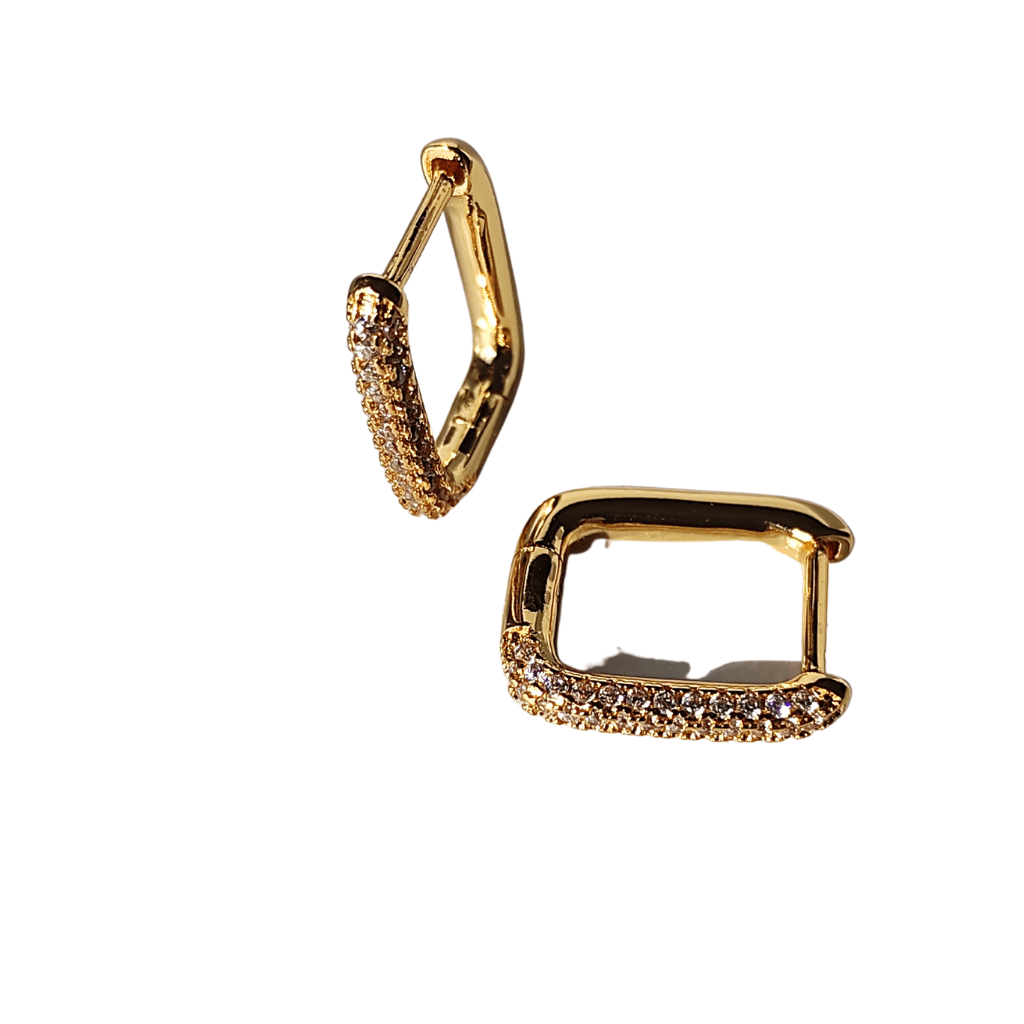 cercei FEMINITY placați cu aur 18K cu strasuri zirconia albe - Earrings