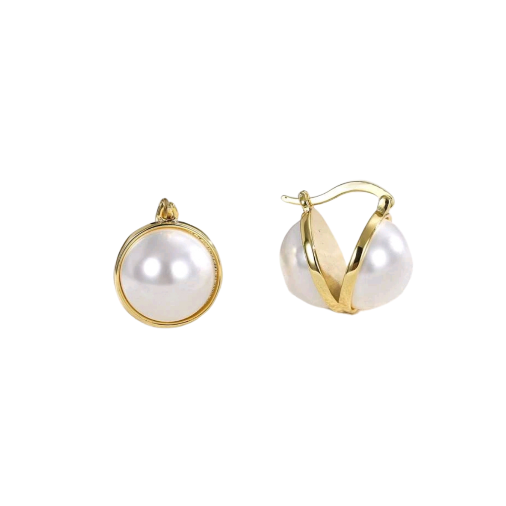 cercei TIMELESS perle naturale, placați cu aur 18K