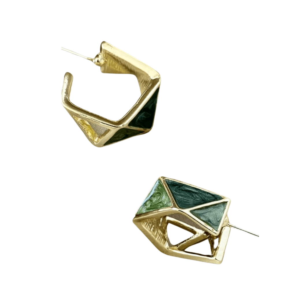 cercei REGAL GREEN - cercei verzi, geometrici