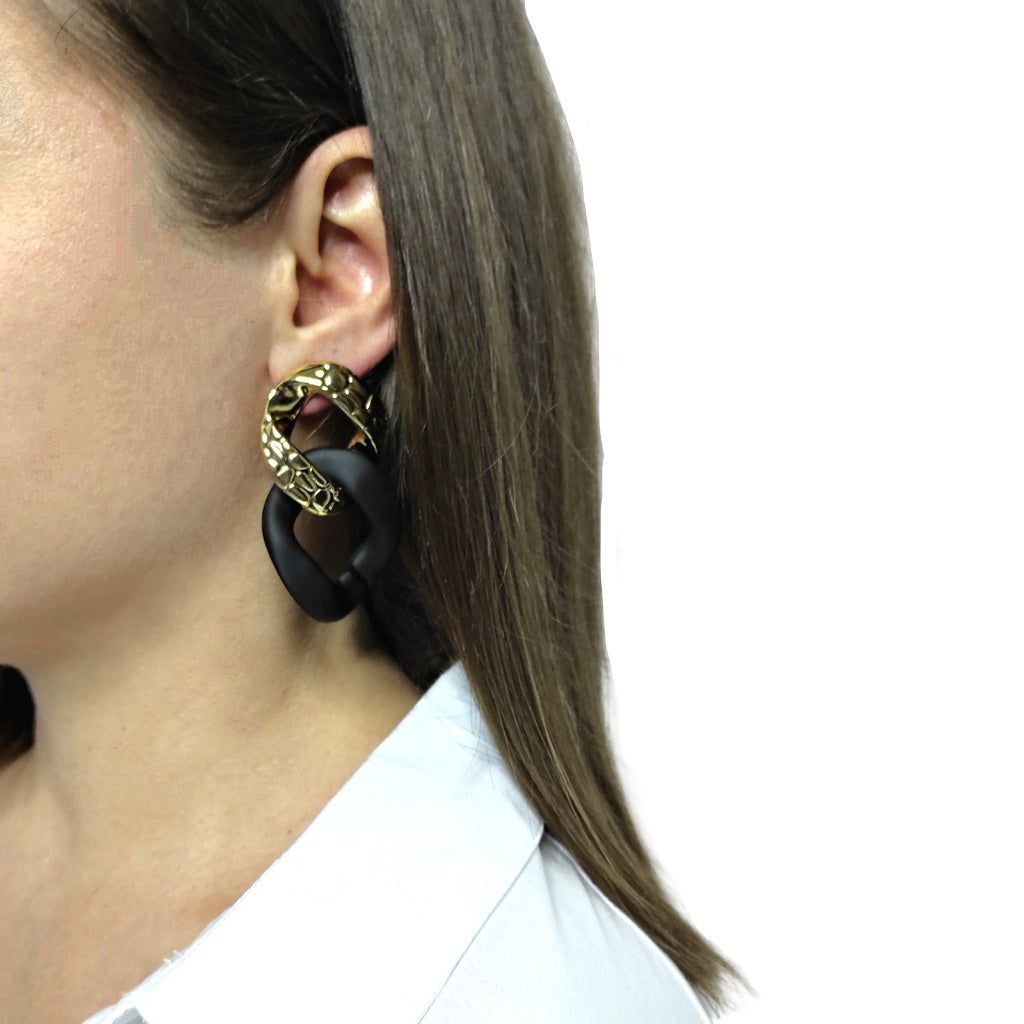 cercei INFINITE texturați, aspect piele de șarpe - Earrings